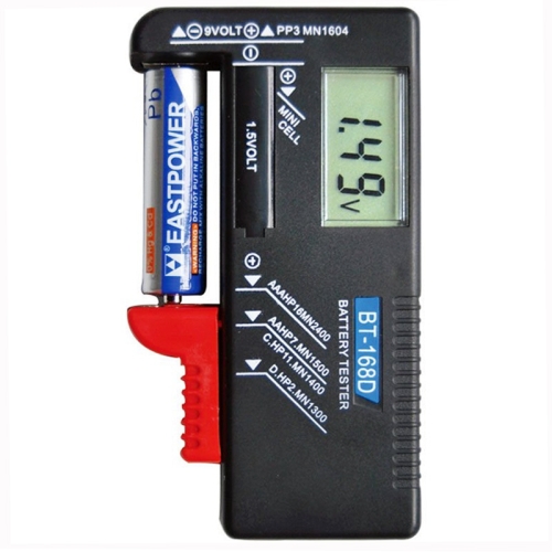 BT-168D Digital LCD Display Battery Tester for 1.5V AAA, AA and 9V 6F22 Batteries - Click Image to Close