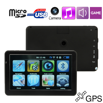 7 inch TFT Touch-screen Car GPS Navigator Free 2GB TF Card and Map Support Bluetooth