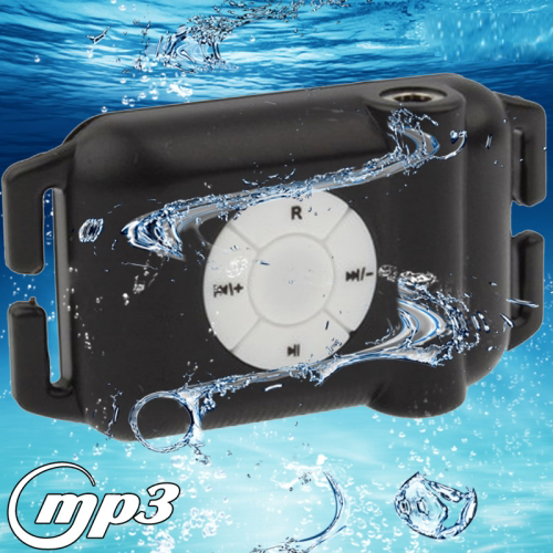 8GB Waterproof Swimmer USB MP3 Player with Earphone and FM Radio Function (FS-3), Black - Click Image to Close