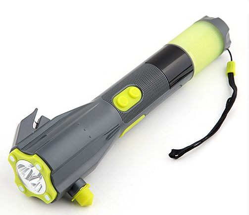 Multifunctional Emergency Safety Tool Flashlight Seat-belt Cutter Hammer Compass - Click Image to Close