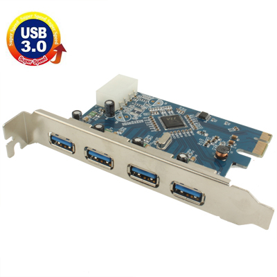 USB 3.0 4 ports PCI-E Express Controller Card 5Gbps - Click Image to Close