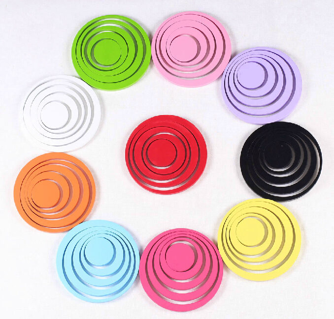 For Children Fashion Decor 5 Circles Ring Indoor 3D Wall Art Home Decoration 10 Colors - Click Image to Close